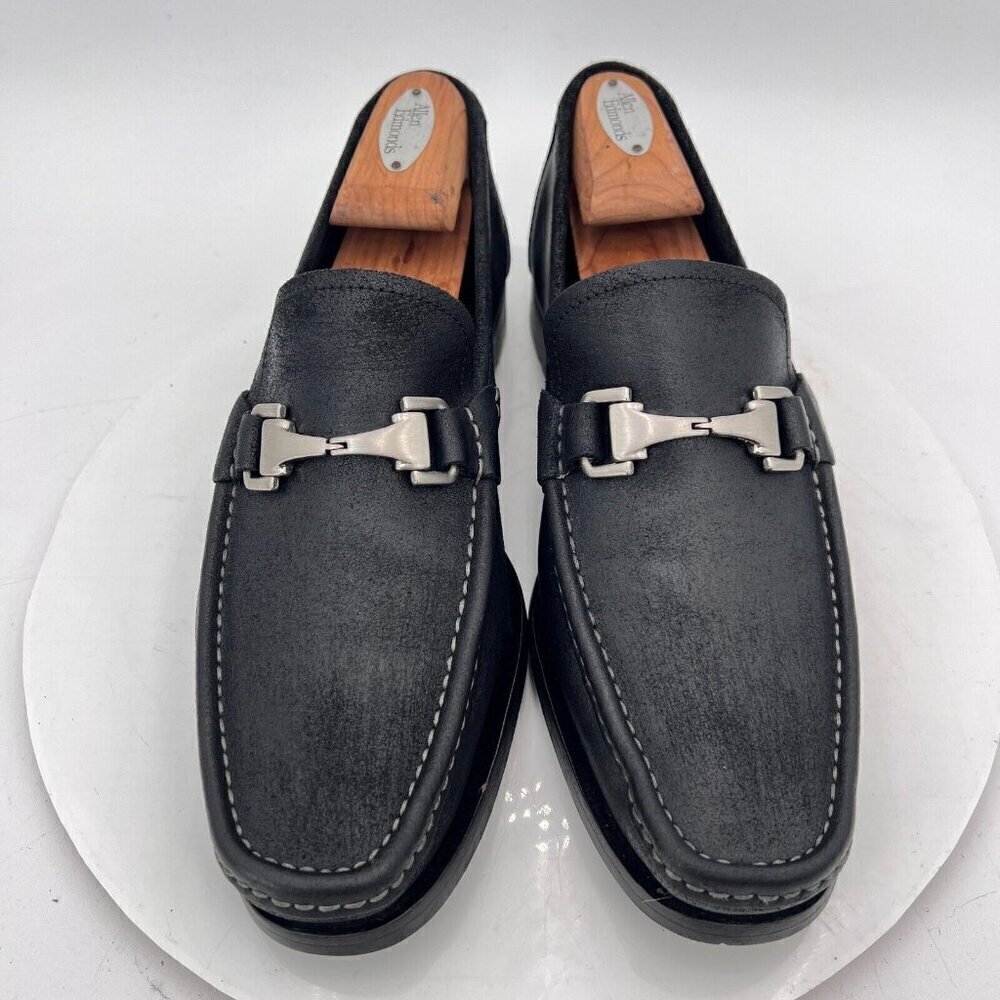 Allen Edmonds Fiesole Men Size 9.5D Waxed Suede Horse Bit Loafer Dress Shoes - Picture 1 of 15